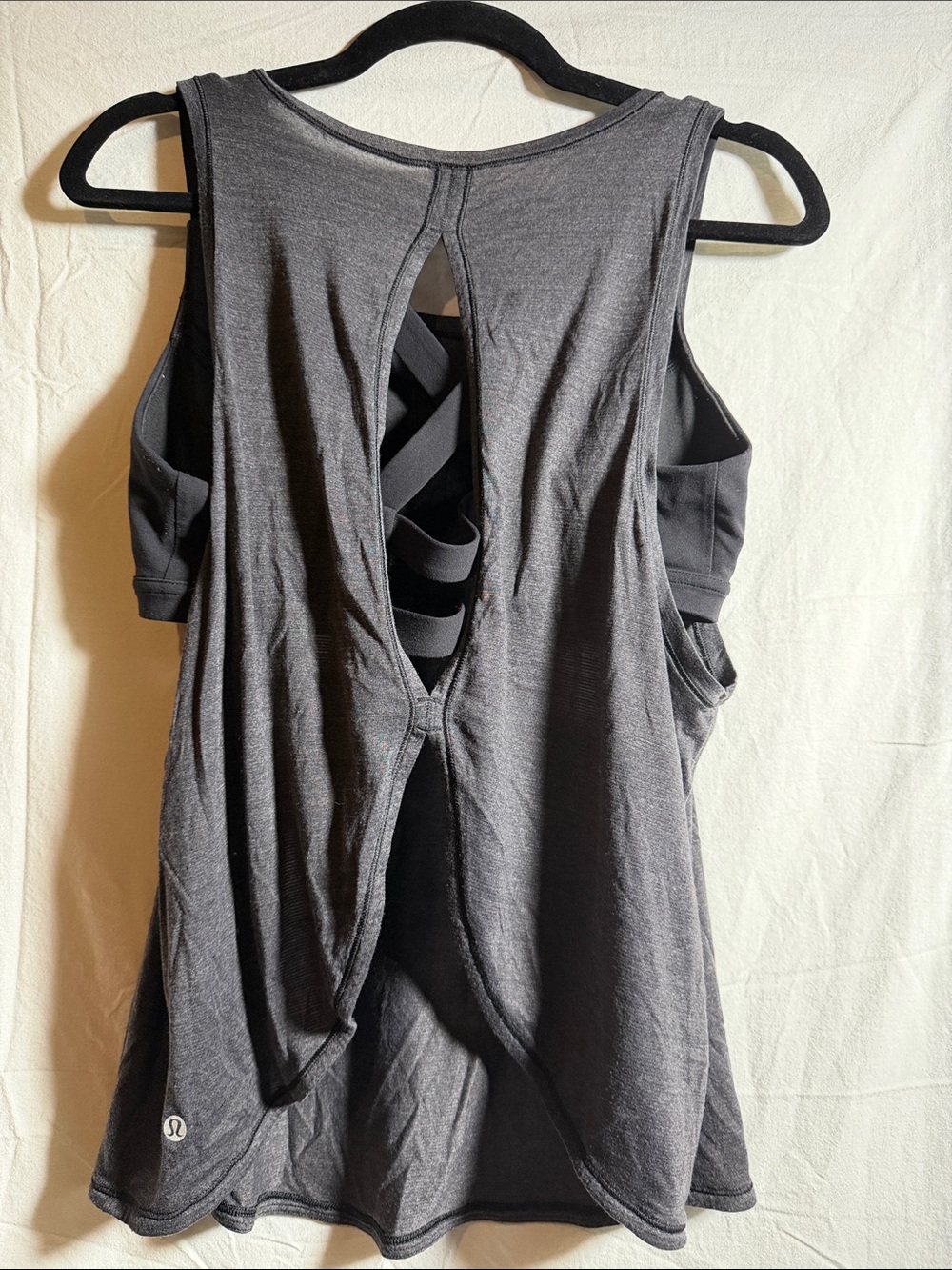 lululemon athletica Charcoal Gray Open-Back Strappy Tank